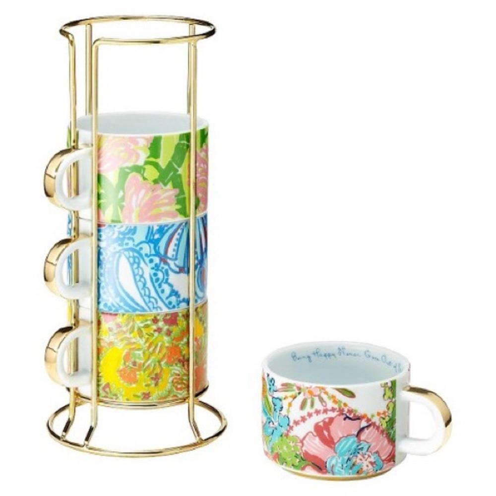 Lilly Porcelain Stacking Espresso Mugs with Stand